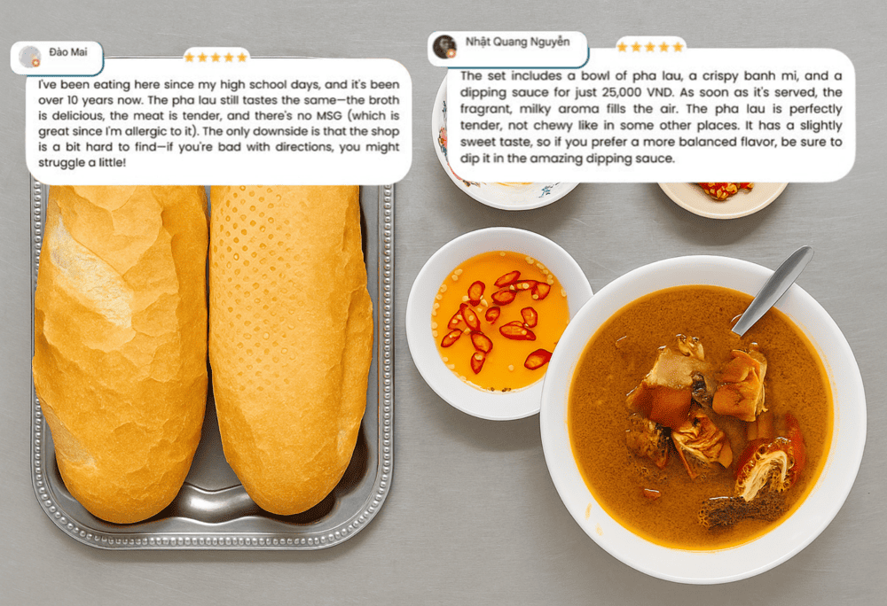 Banh Mi Pha Lau Bo Co Thao satisfies even the most discerning diners with its rich flavors and quality ingredients